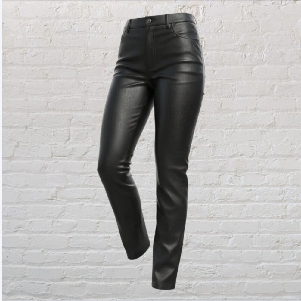 VINTAGE STAR CITY CLOTHING COMPANY -- Pleather Pants, Straight Leg, Front Zip